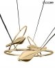 Designerska lampa wisząca BIRD DISC złota King Home MSE010100294 salonowa okrągła białe złote ptaszki